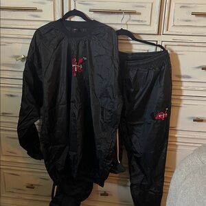 Men's Black , weightloss , sauna Jacket & Pants Set with Red Logo